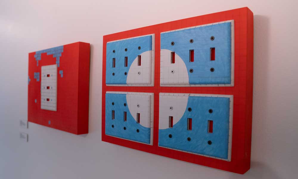 Sky Blue on Scarlet 1 and 2, Laurie Yehia Sky Blue on Scarlet 1 and 2, Laurie Yehia
